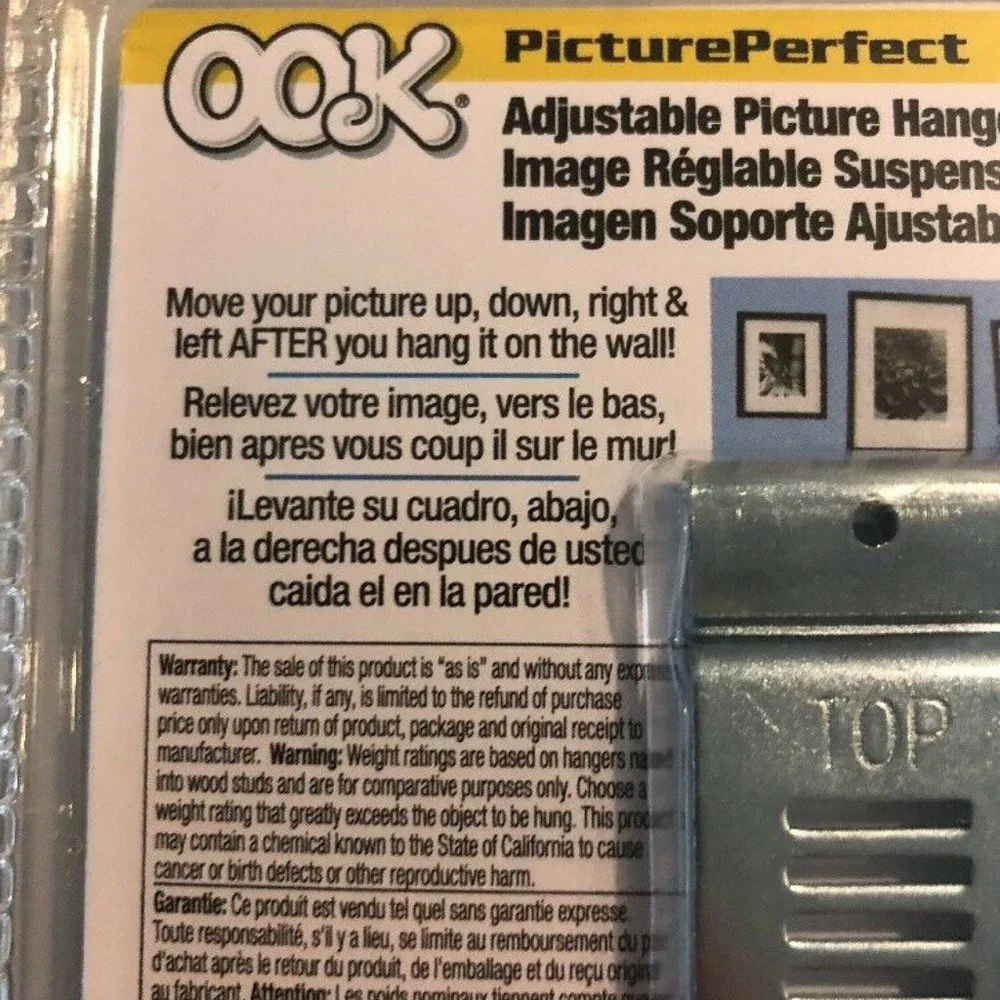 Set of 6 OOK Hillman Picture Perfect 4-Way Adjustable Picture Hanger Hardware